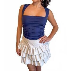 NEW COTTON CANDY LA perfect square neck top in navy